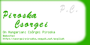 piroska csorgei business card